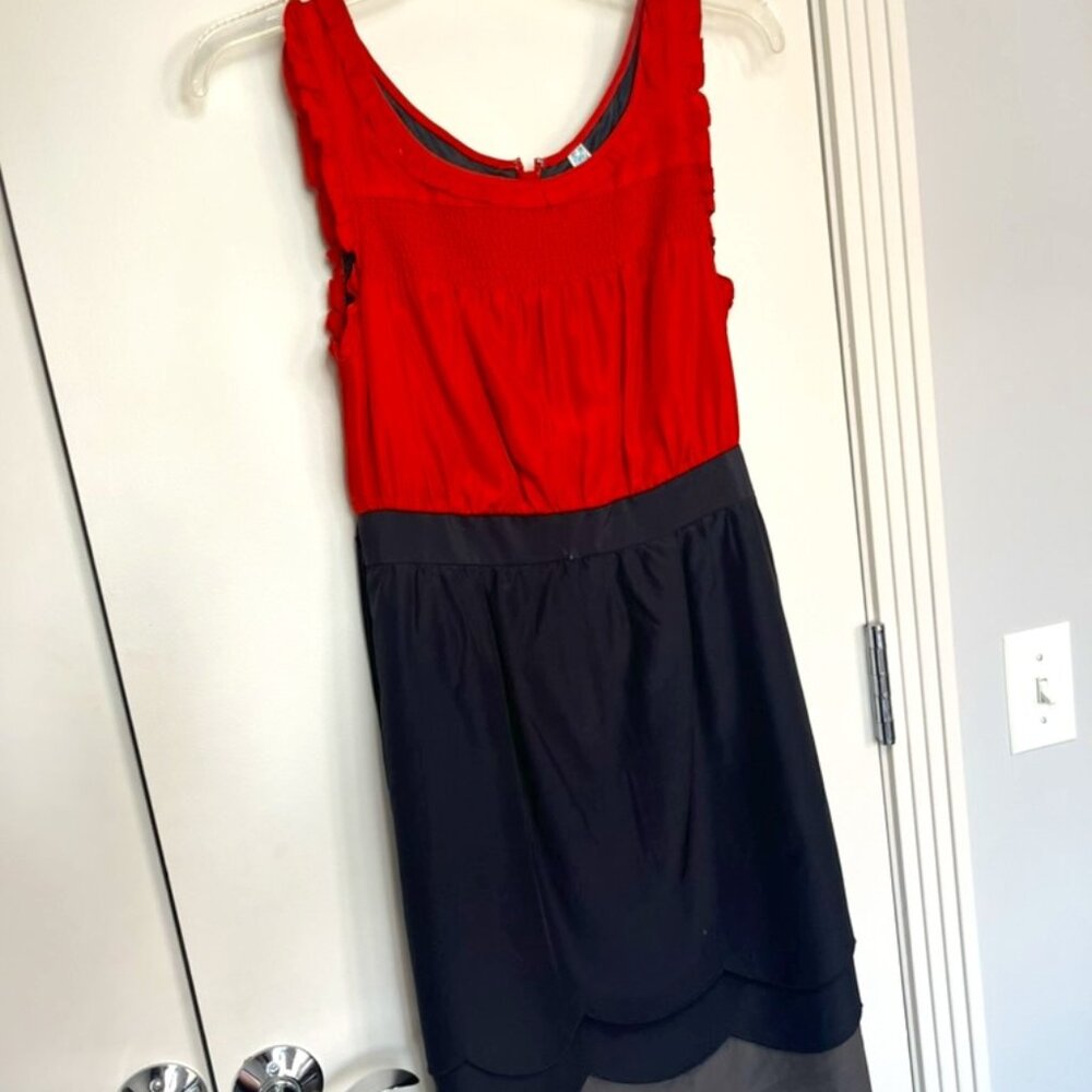 Maeve Casual Sleeveless Dress - Silk Red and Black - Size 6